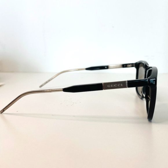 🔥 NEW MEN'S GUCCI BLACK & STEEL SUNGLASSES W/ CASE - Picture 4 of 10